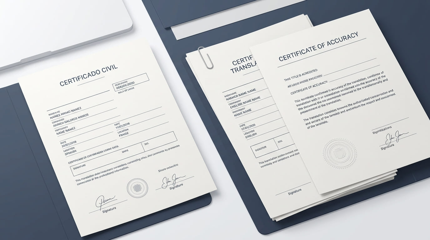 Documentos civiles y certificado de precisión para trámites de inmigración y USCIS